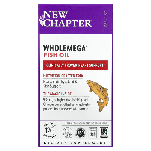 New Chapter, рыбий жир Wholemega™, 120 капсул