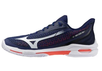 Мужские кроссовки теннисные Mizuno Wave Exceed Tour 7 CC - beacon blue/white/lava orange