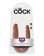 Фаллоимитатор двухголовый загорелый King Cock U-Shaped Small Double Trouble (Цвет: телесный)