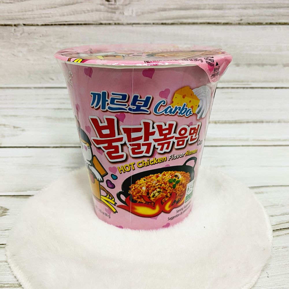 Лапша "Hot Chicken big bowl" острая со вкусом курицы в соусе карбонара 80 гр., Южная Корея