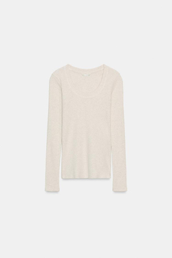 ZARA ФУТБОЛКА В РУБЧИК С ДЛИННЫМИ РУКАВАМИ, СЕРЫЙ МЕЛАНЖ