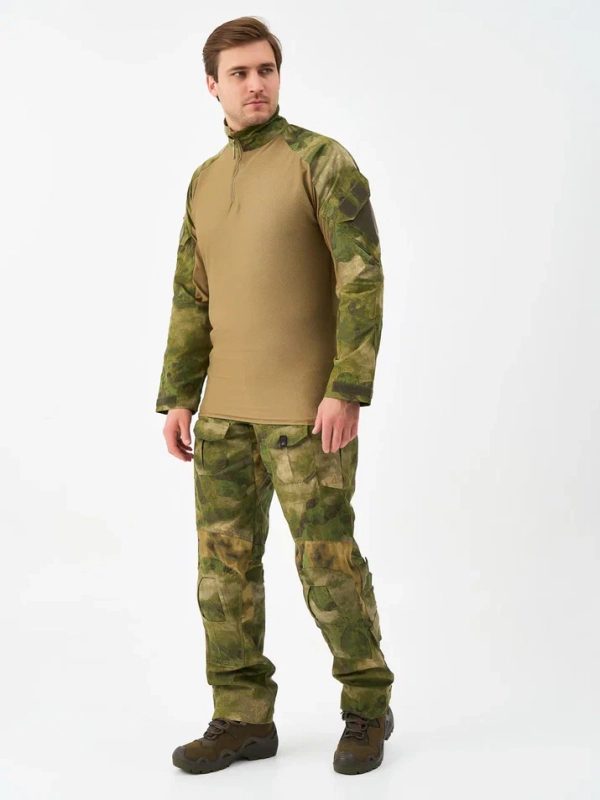 Брюки тактические мужские GEN 3 COMBAT A-TACS FG (ГЕН 3 КОМБАТ А-ТАКС ФГ), MIMICRYA материал рипстоп нейлон + хлопок (50%*50% NYCO), расцветка A-TACS FG (МОХ)