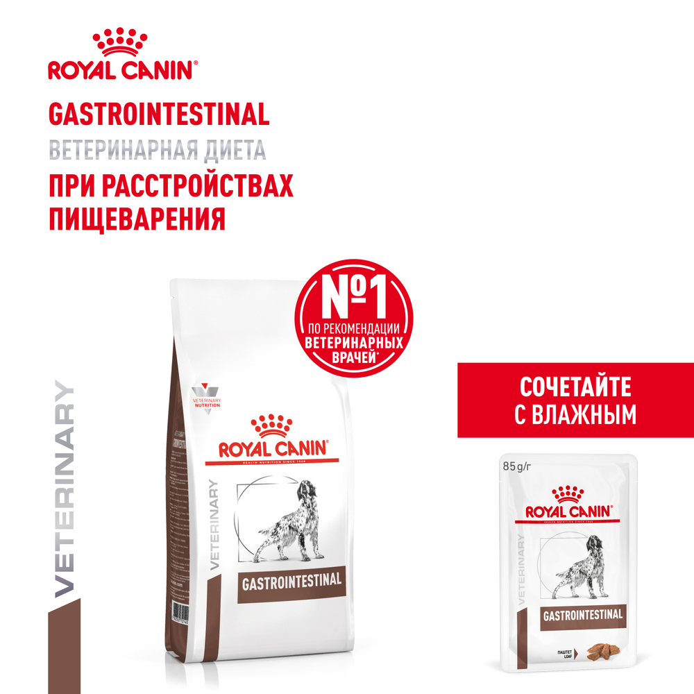 Royal Canin Gastrointestinal Гастроинтестинал Корм сухой диета для взрослых собак при расстройствах пищеварения 15кг