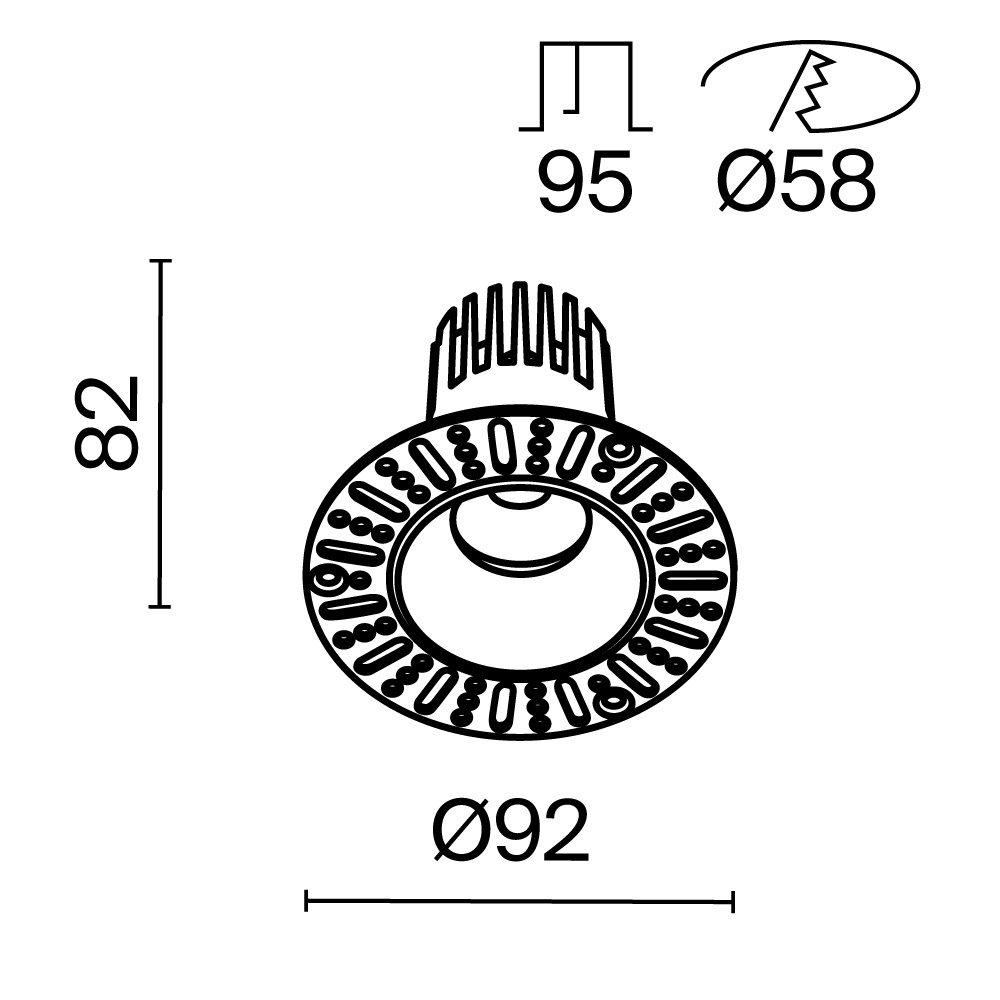 Встраиваемый светильник Technical DL124-10W-3K-TRS-B