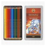 Карандаши цветные художественные 12 ЦВЕТОВ KOH-I-NOOR "Polycolor", 3,8 мм, металлическая коробка, 3822/12, 3822012002PL