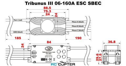 ESC регулятор мотора Scorpion Tribunus III 06-160A ESC SBEC 3-6S