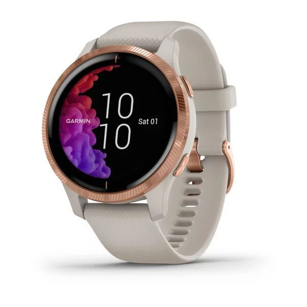 Смарт-часы Garmin Venu песочного цвета с золотистым безелем (010-02173-23)