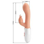Телесный вибратор с клиторальным стимулятором 19,2см Pretty Love Bloody Mary BI-014961R