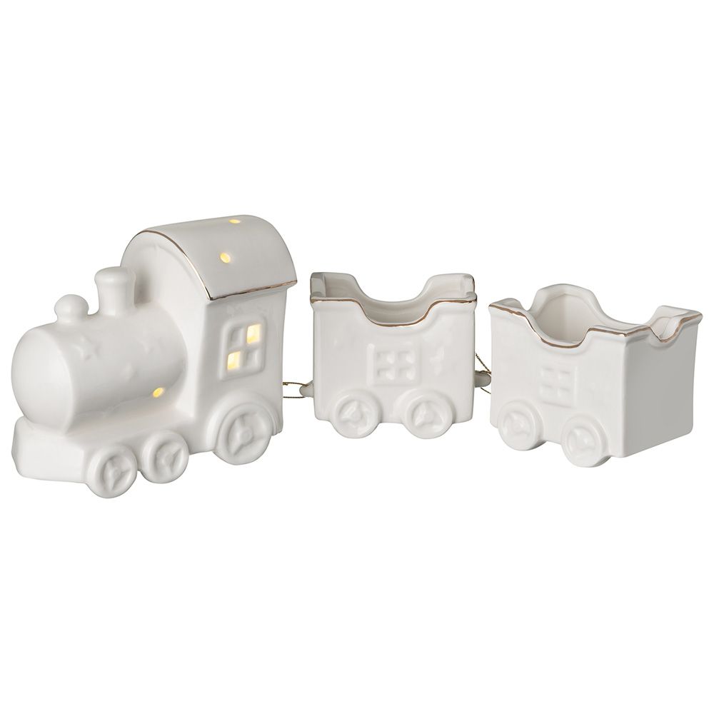 ФИГУРКА "ПАРОВОЗИК ДЛЯ ПОДАРКОВ" С LED-ПОДСВЕТКОЙ 30,7*6,7*10,7 СМ