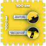 ЭВА-плитка жёлто-чёрная 100×100×3 см - мягкий коврик-пазл, пять линий, 10 шт.