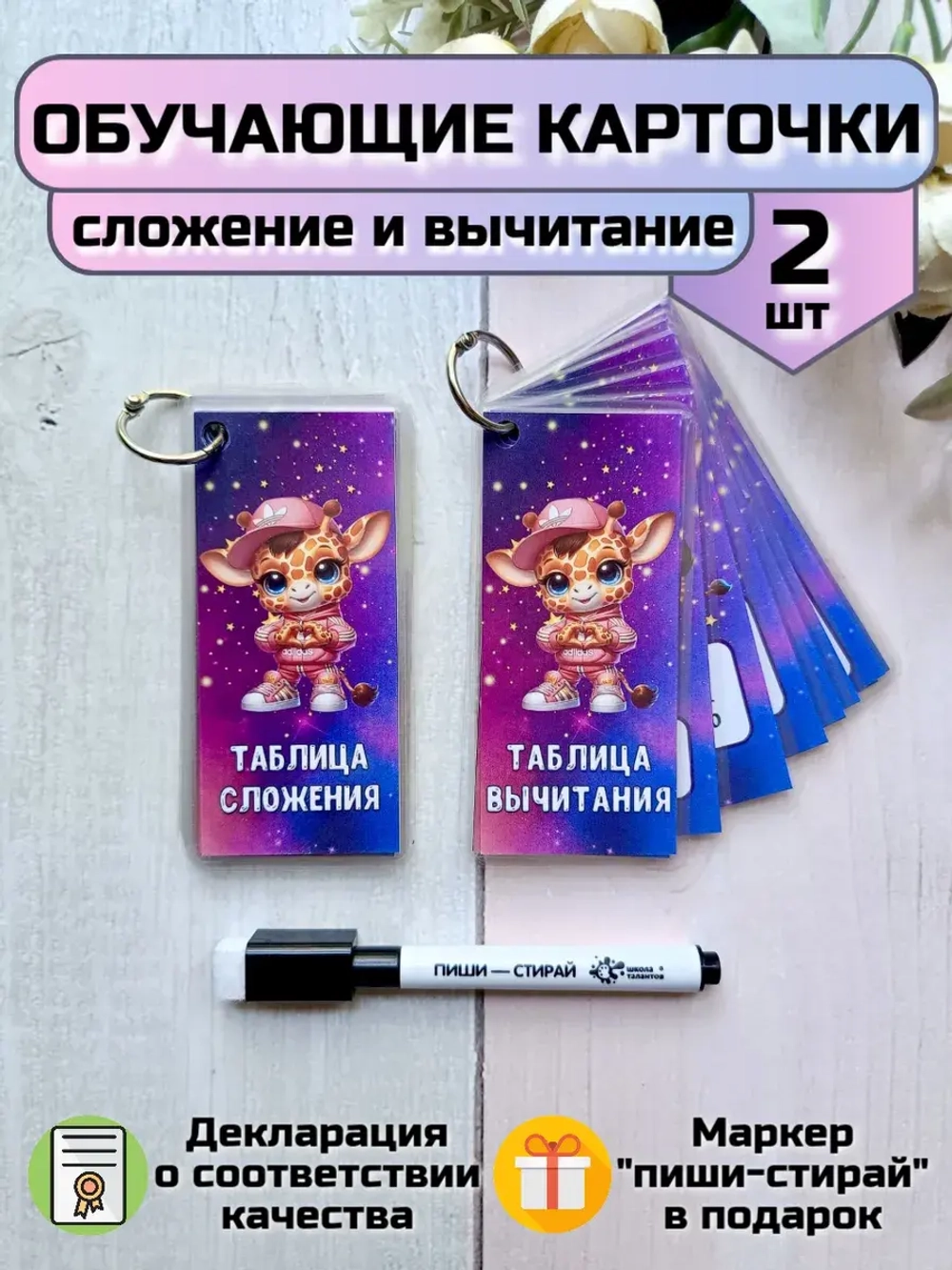 Обучающие карточки "Сложение" и "Вычитание"