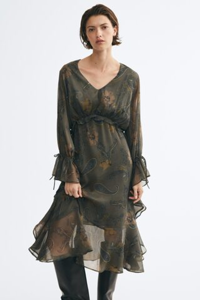Шифоновое платье с оборками — длина миди - H&M