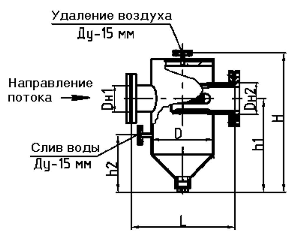 Грязевик тепловых пунктов тс 569.00 000 ГТП-100-1,6