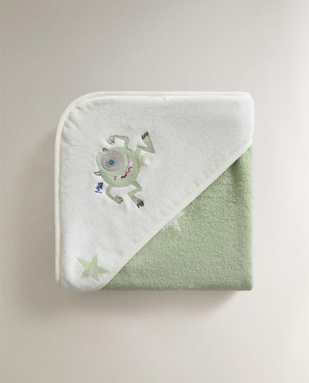ZARA HOME ДЕТСКОЕ ПОЛОТЕНЦЕ С КАПЮШОНОМ «КОРПОРАЦИЯ МОНСТРОВ» ©DISNEY/PIXAR, КРЕМОВЫЙ