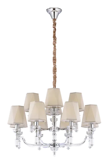 Люстра подвесная NewRgy 8679/8+4CR CHROME, 12×40 Вт, хромированная
