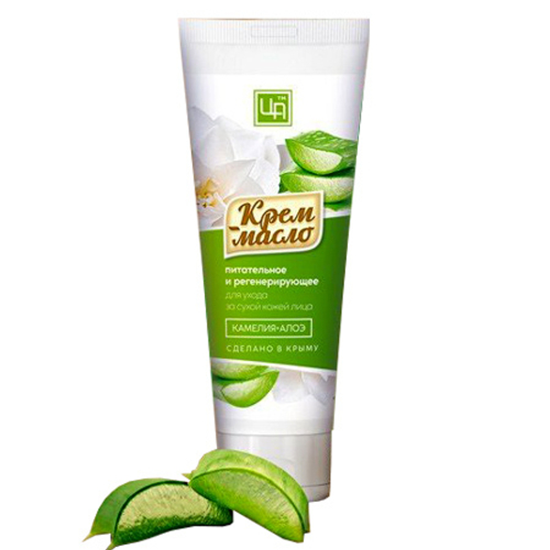 Крем-масло для лица для сухой кожи Камелия и Алоэ (питательное и регенерирующее) ТМ Царство Ароматов