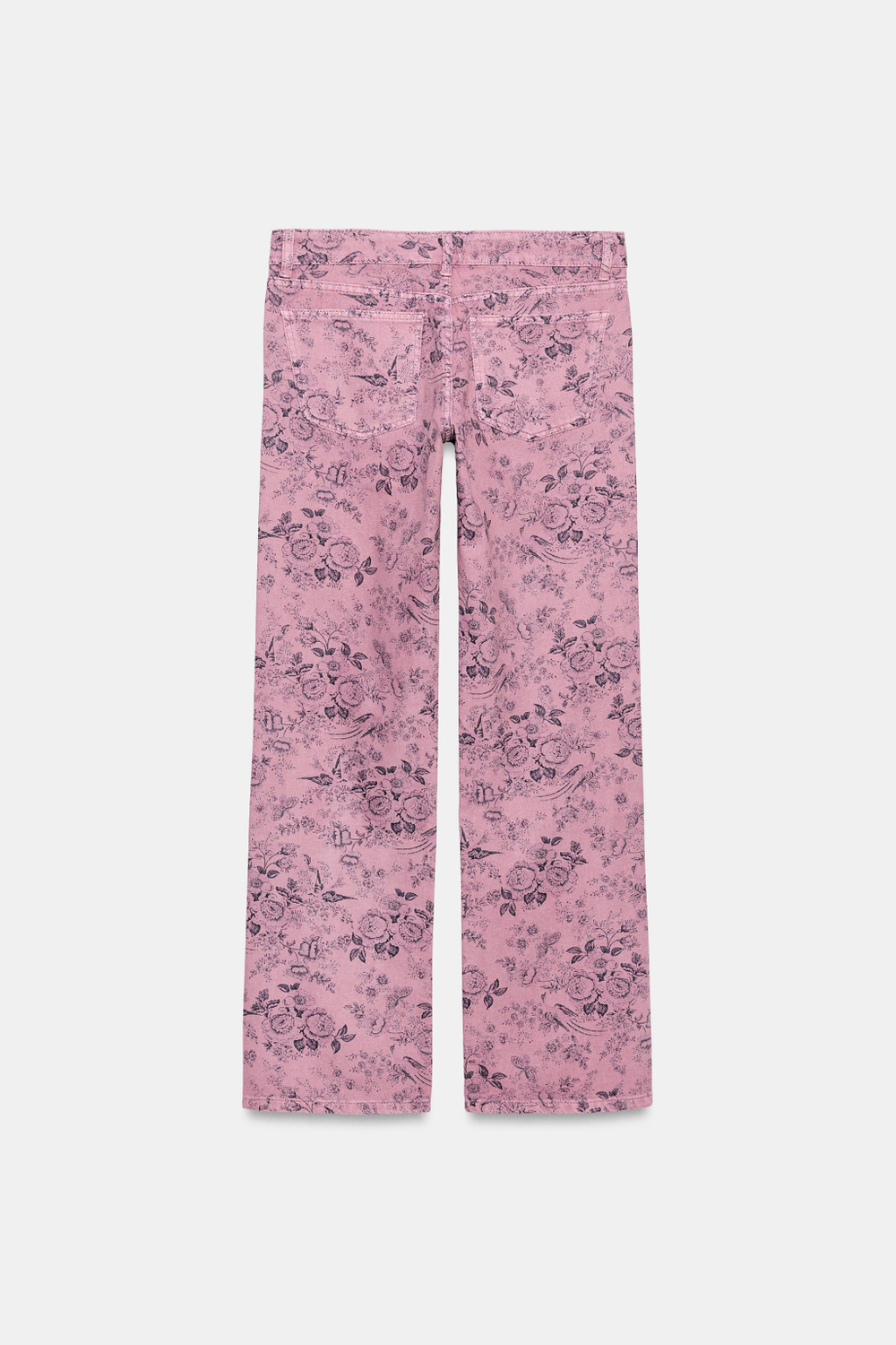 ДЖИНСЫ TRF WIDE-LEG С НИЗКОЙ ПОСАДКОЙ И ЦВЕТОЧНЫМ ПРИНТОМ — ZARA