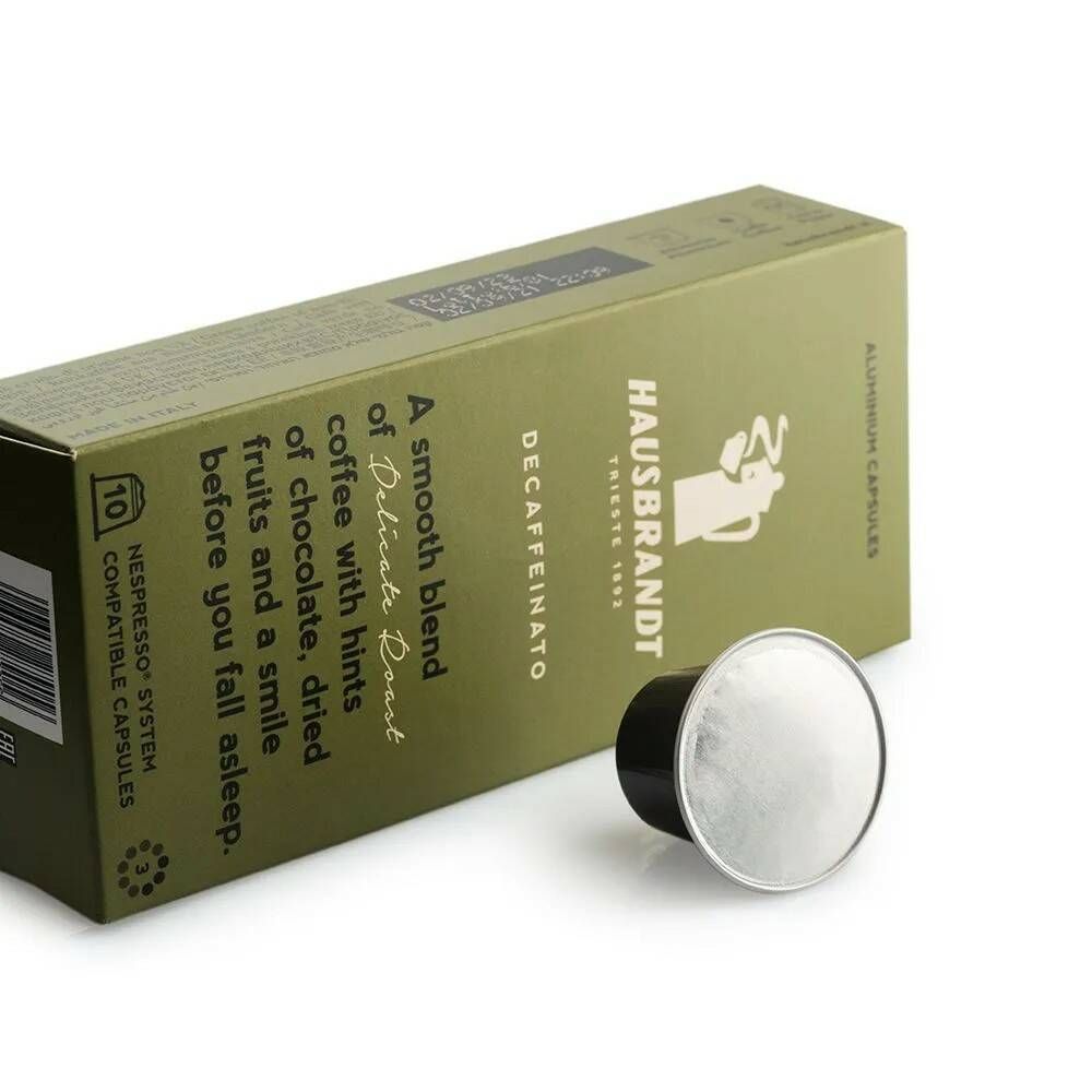 Кофе в капсулах Hausbrandt Decaffeinato, 4 упаковки по 10 шт