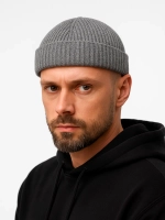 Шапка бини докер короткая зимняя осенняя вязаная