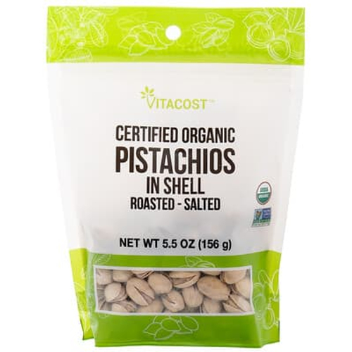 Vitacost, Certified Organic Pistachios In Shell Roasted Salted Non-GMO Kosher, 5.5 oz