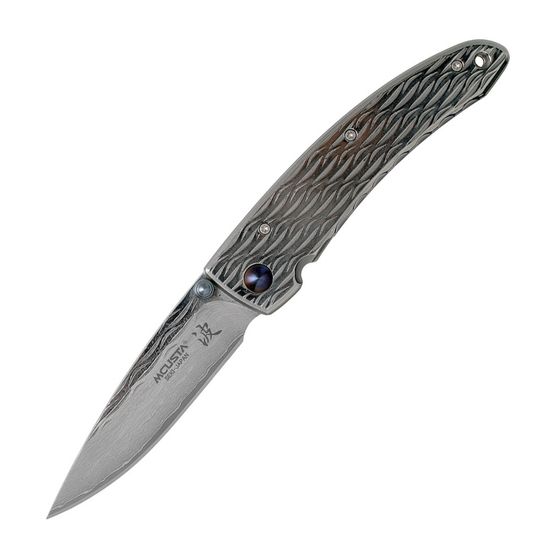 Складной нож Mcusta Damascus Nami Small MC-0111D c клинком из стали VG-10 San Mai (Laminated Stainlesss Damascus) рукоять Stainless Steel