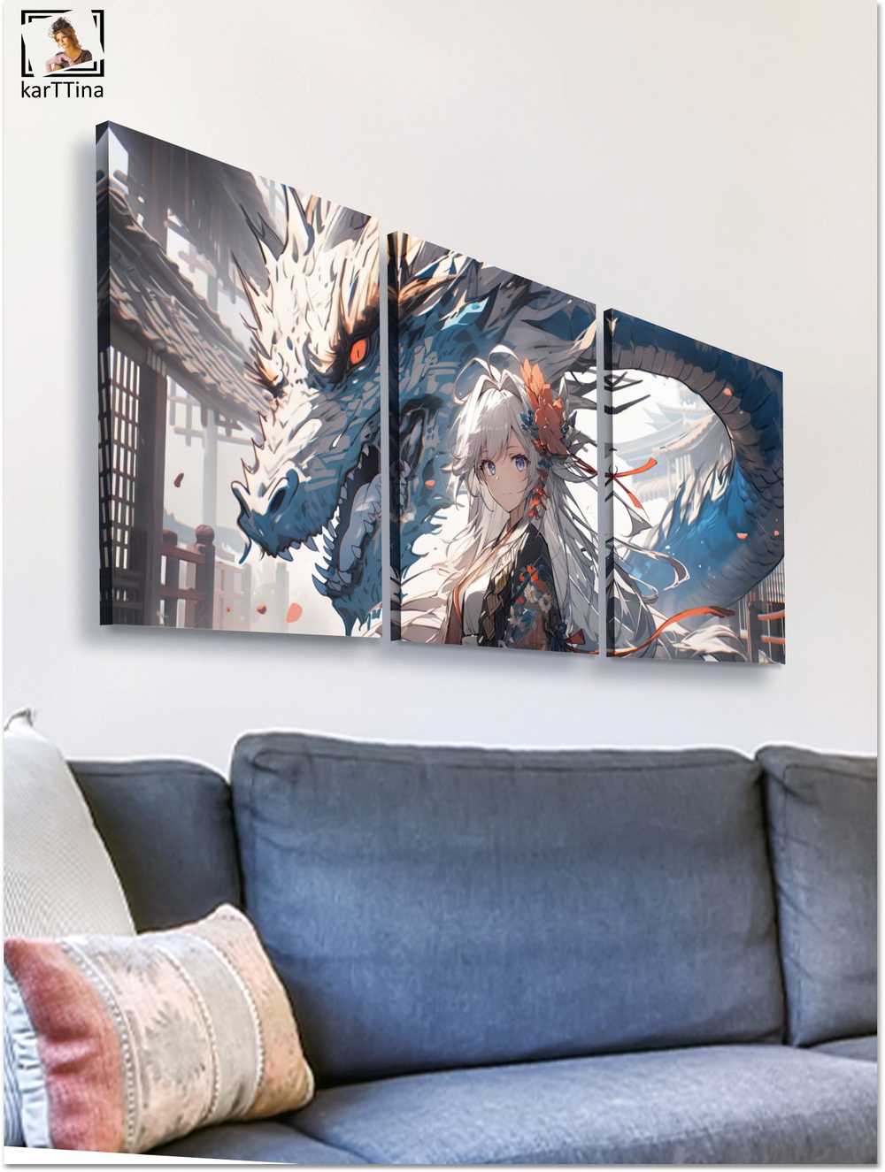 Картина Ночная луна модульная 50x70см 3шт.