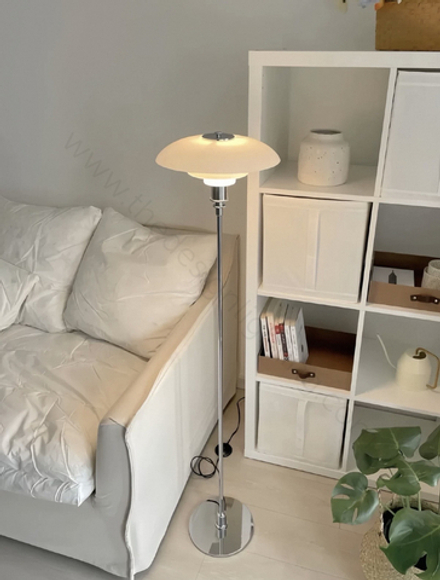 Floor design lamp Ph 2/1 by Louis Poulse (silver)