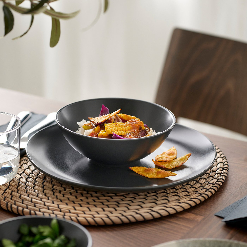 IKEA FÄRGKLAR  (ИКЕА ФЭРГКЛАР)  -  Миска - матовый тёмно-серый 16 см