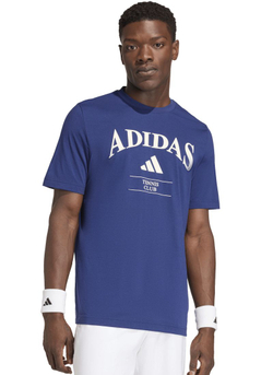Теннисная футболка Adidas Heritage Graphic Club - dark blue/chalk white