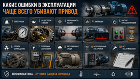 Какие ошибки в эксплуатации промышленного оборудования чаще всего убивают привод ?