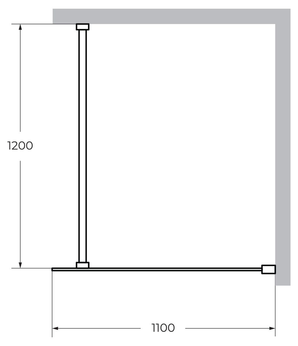 Душевая перегородка Cezares LIBERTA-L-1-110-120-GR-Cr