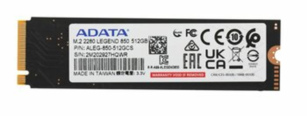 SSD ADATA LEGEND 850, 512 ГБ, M.2, PCIe 4.0, NVMe, ALEG-850-512GCS