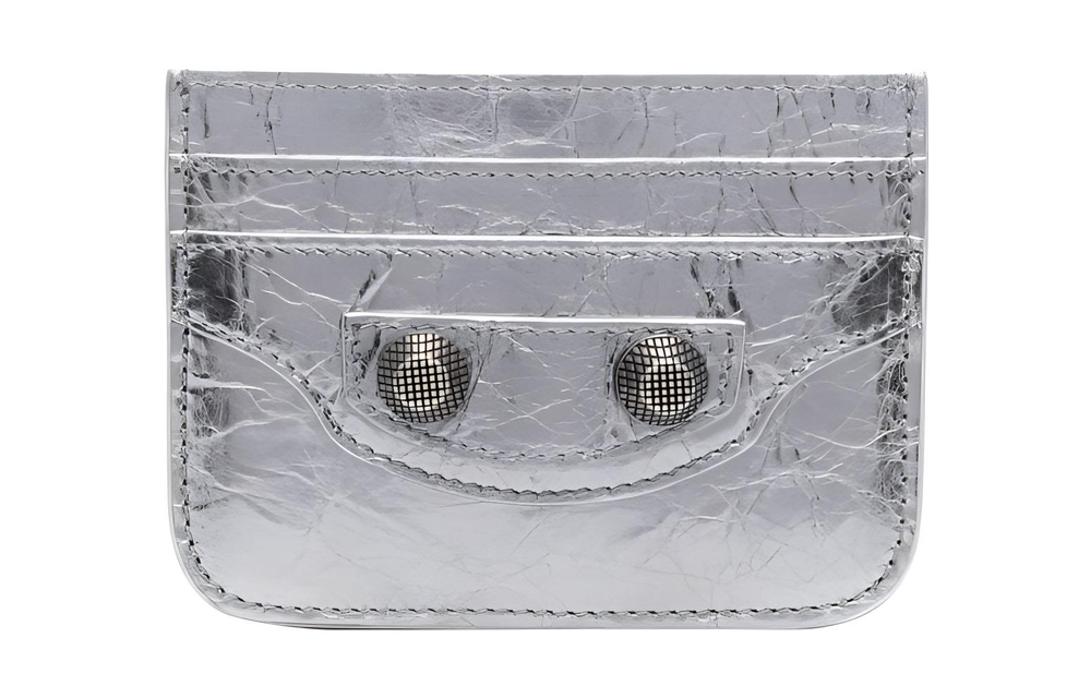 Balenciaga Le Cagole Lambskin Card Holder Women"s Silver