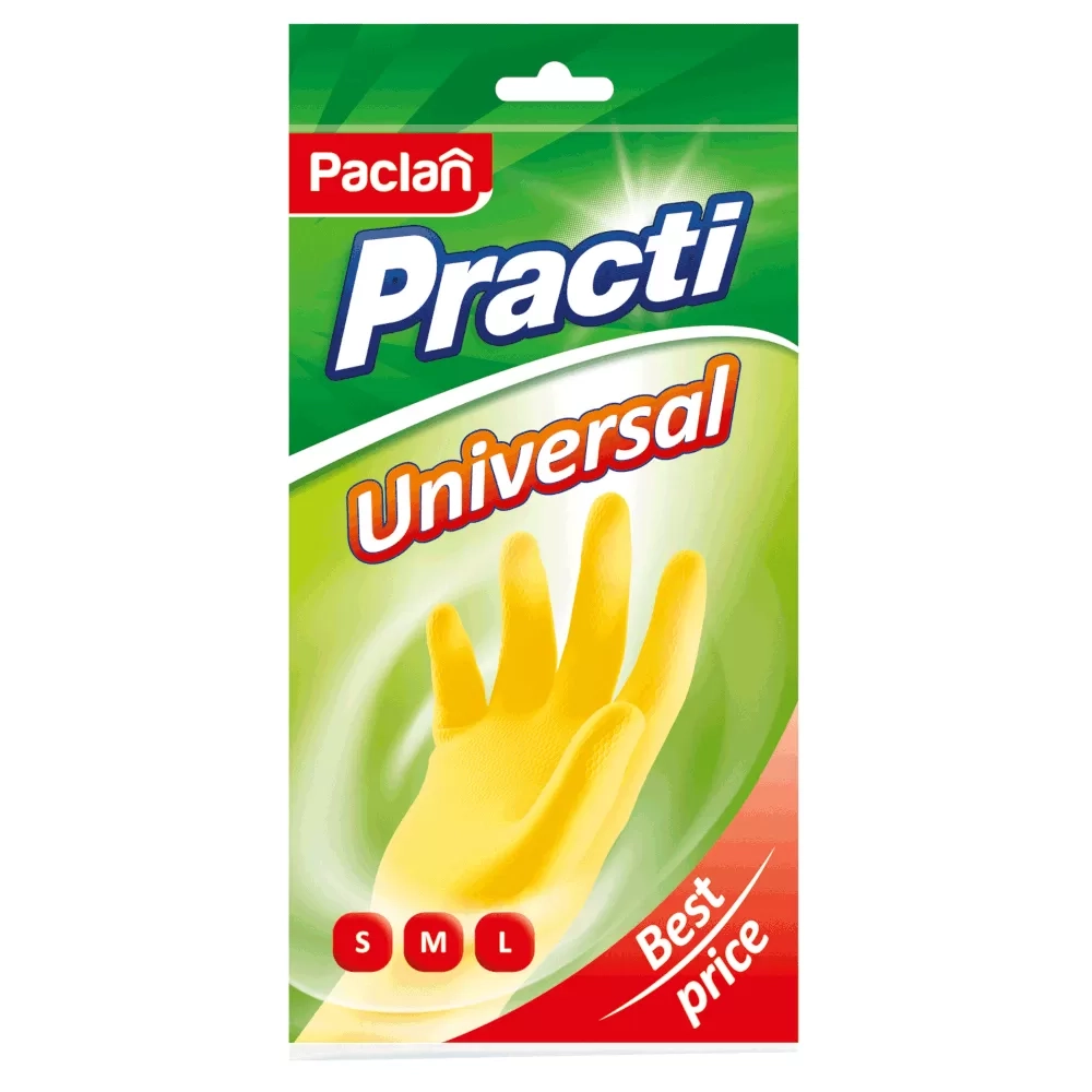 Перчатки резиновые латекс с хлопковым напылением Paclan Practi S