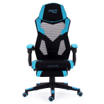 Игровое кресло из ткани черно-голубое
