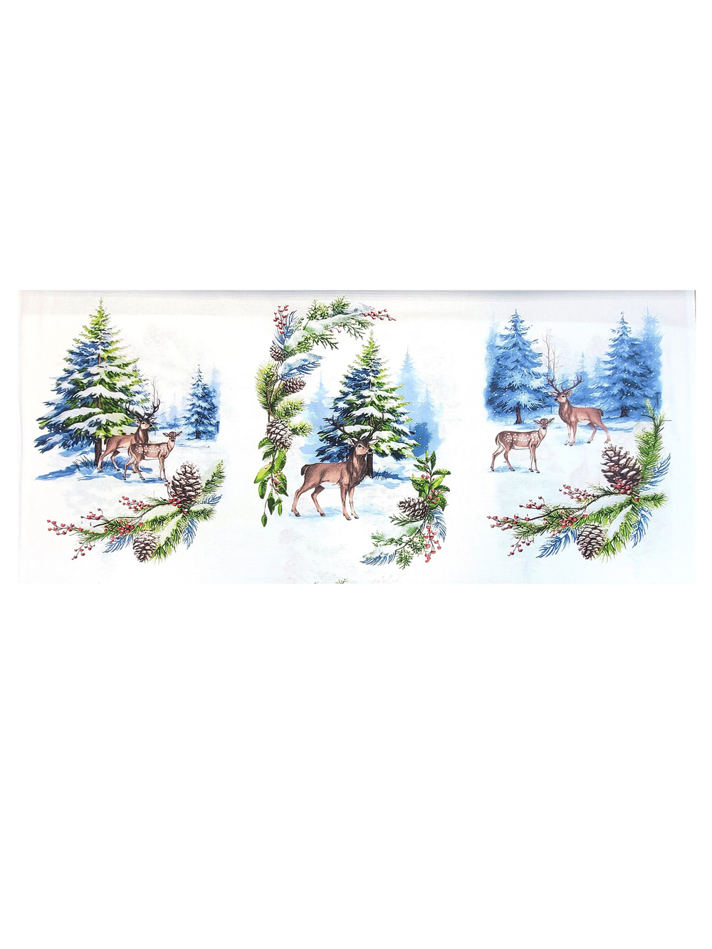 Рогожка Снежный Олень , 100% хлопок, 150 см. Отрез 150х63 см (1 купон). Для подушек, салфеток.