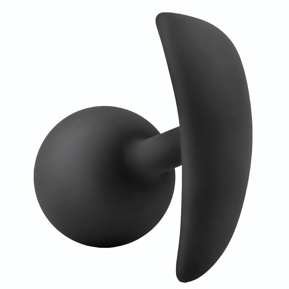 Черная анальная пробка Silicone Vibra Plug - 8,9 см. (Цвет: черный)