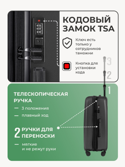 Чемодан L с кейсом в комплекте Черный