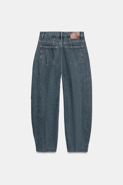 ZARA ДЖИНСЫ TAPERED С ВЫСОКОЙ ПОСАДКОЙ — ZW COLLECTION, ИНДИГО