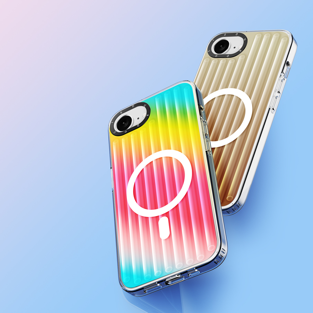 Усиленный прозрачный чехол (Gradient Rainbow) с поддержкой MagSafe от Dux Ducis для iPhone 16e и 17e, серия Zest Series Case