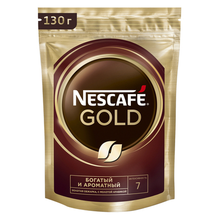Кофе растворимый Nescafe Gold, 130 г пакет (Нескафе)
