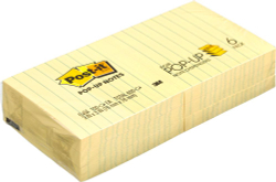 Набор линованных Z-блокнотов Post-it, канареечный желтый, 6 блоков по 100 листов