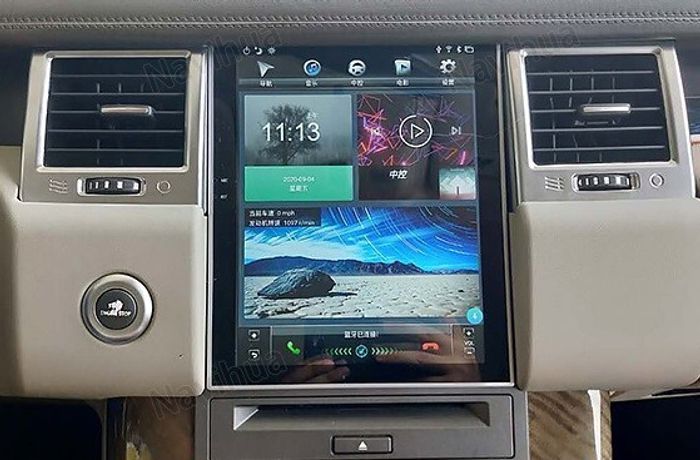 Магнитола для Range Rover Sport 2009-2012 (поддержка штатного меню DENSO) - Kuberg NH-R1004-1 ("Тесла-Стиль") Android 11, Быстрая, CarPlay, SIM-слот