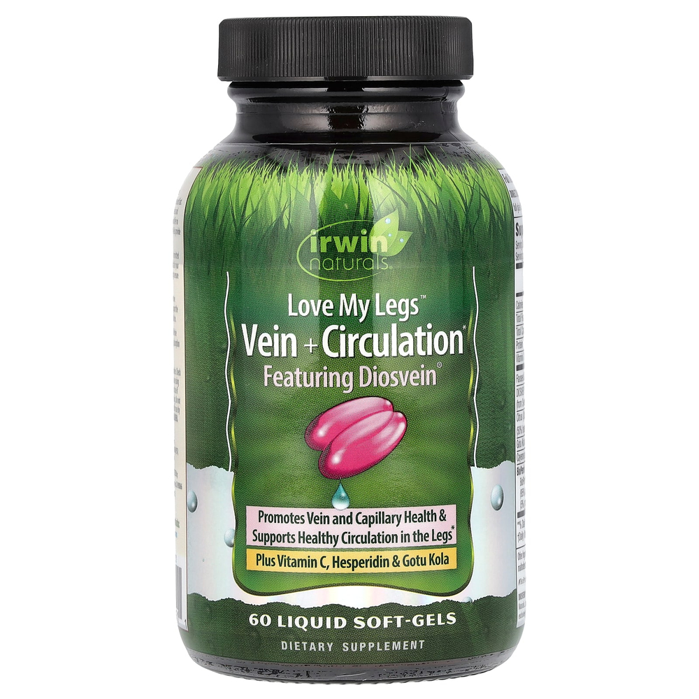 Irwin Naturals, Love My Legs, добавка для поддержки вен и кровообращения, 60 желатиновых капсул