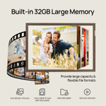 Цифровая фоторамка Arzopa D10 Brown Wi-Fi, 10,1-дюймовый сенсорный экран IPS, разрешение 1280x800