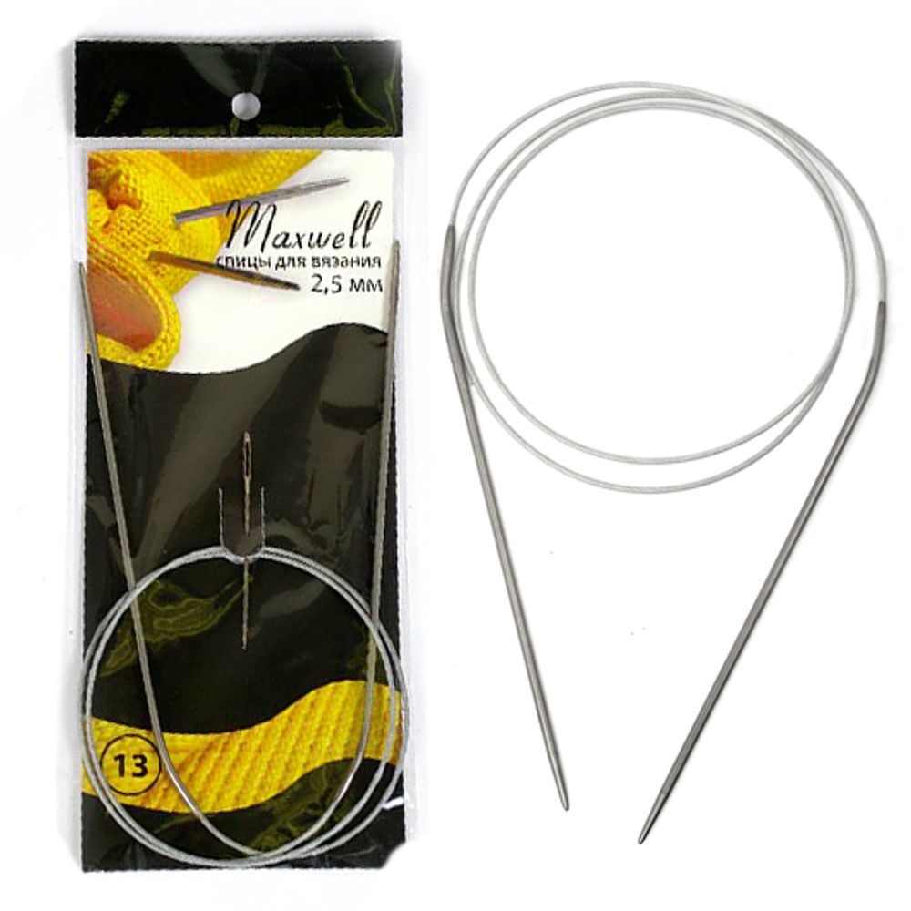 Спицы круговые на тросиках Maxwell Black ⌀2,5 мм, 80 см, #12