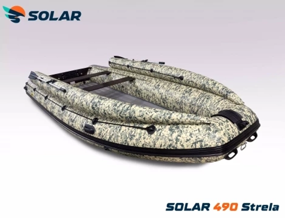 Лодка надувная моторная solar-490 strela jet tunnel с фальшбортом