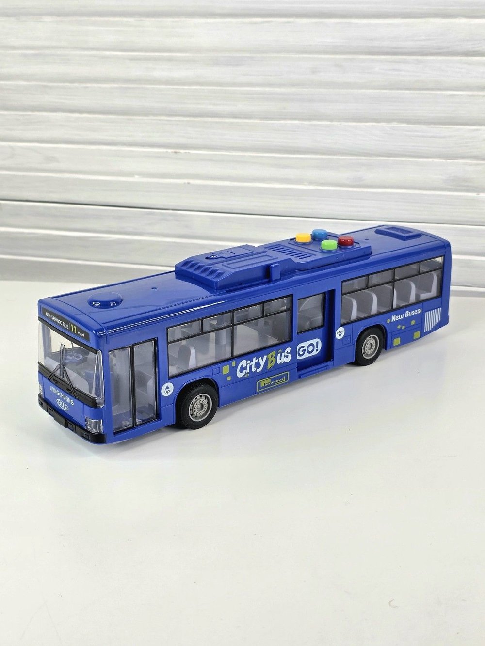 Игровая машинка Автобус со светом и звуком синий (202388598)
