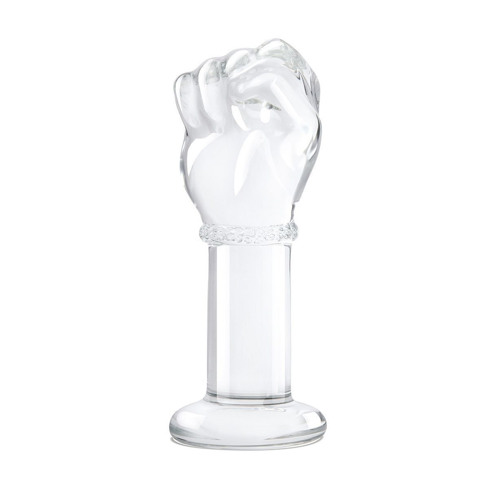 Стеклянный плаг в форме сжатой в кулак руки 5’’ Glass Fist Butt Plug - 13 см. (Цвет: прозрачный)