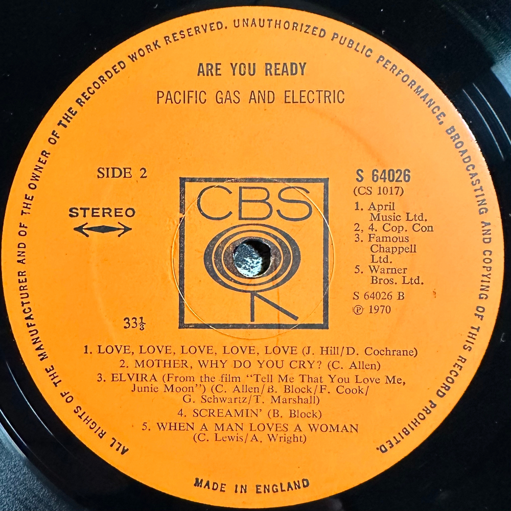 Pacific Gas & Electric - Are You Ready (Англия 1970г.)